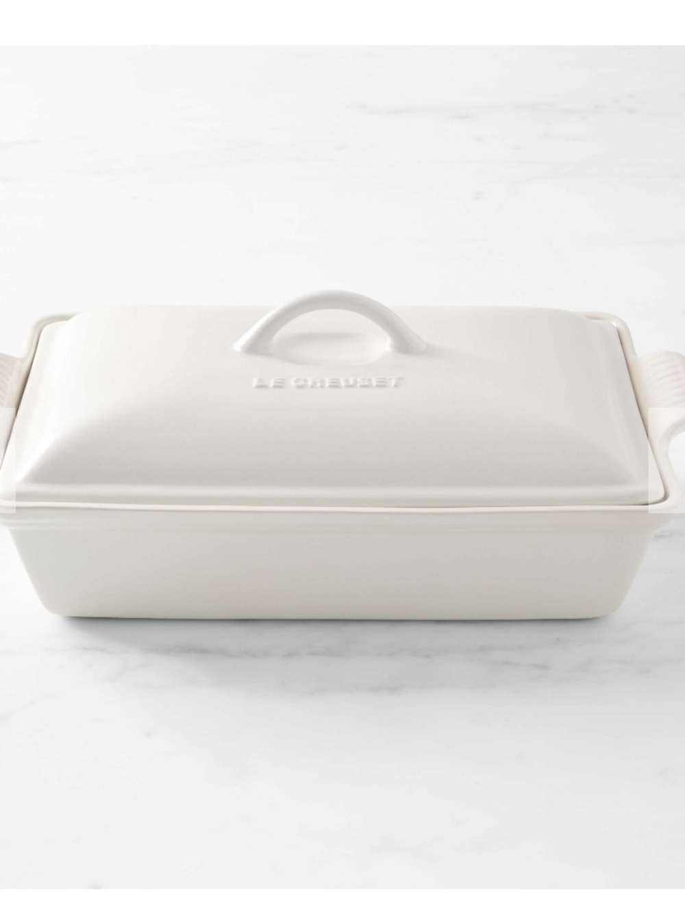 Le Creuset Heritage Stoneware Rectangular Covered Casserole- 4QT- White